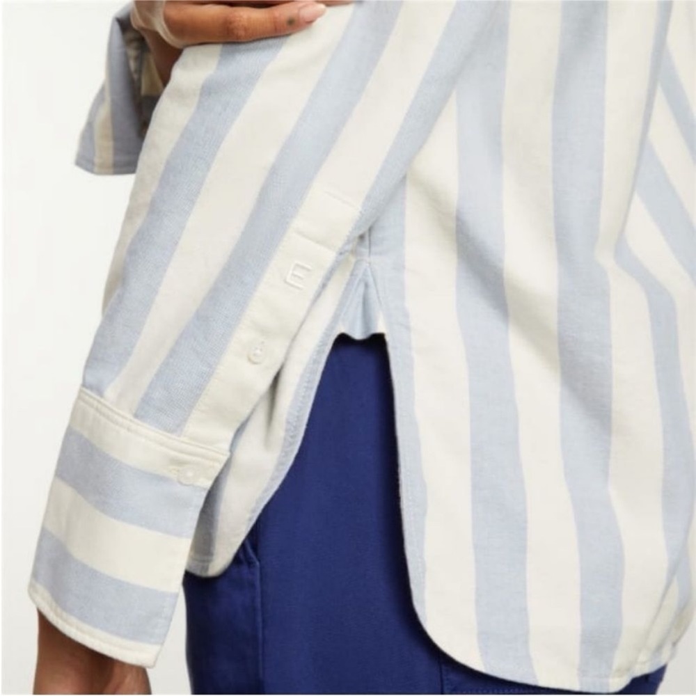 NWT Everlane Organic Cotton The Boxy Oxford Button Down Striped Oversized Shirt - Picture 4 of 16